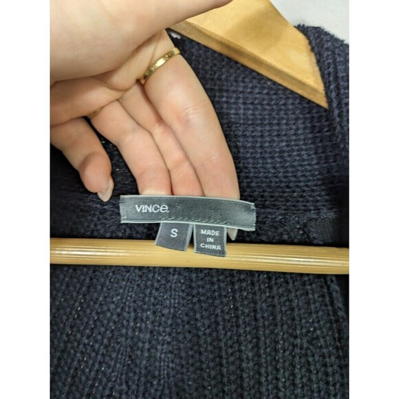 Vince Navy Blue Open Front Cardigan Sweater Women's Size S - Picture 3 of 5